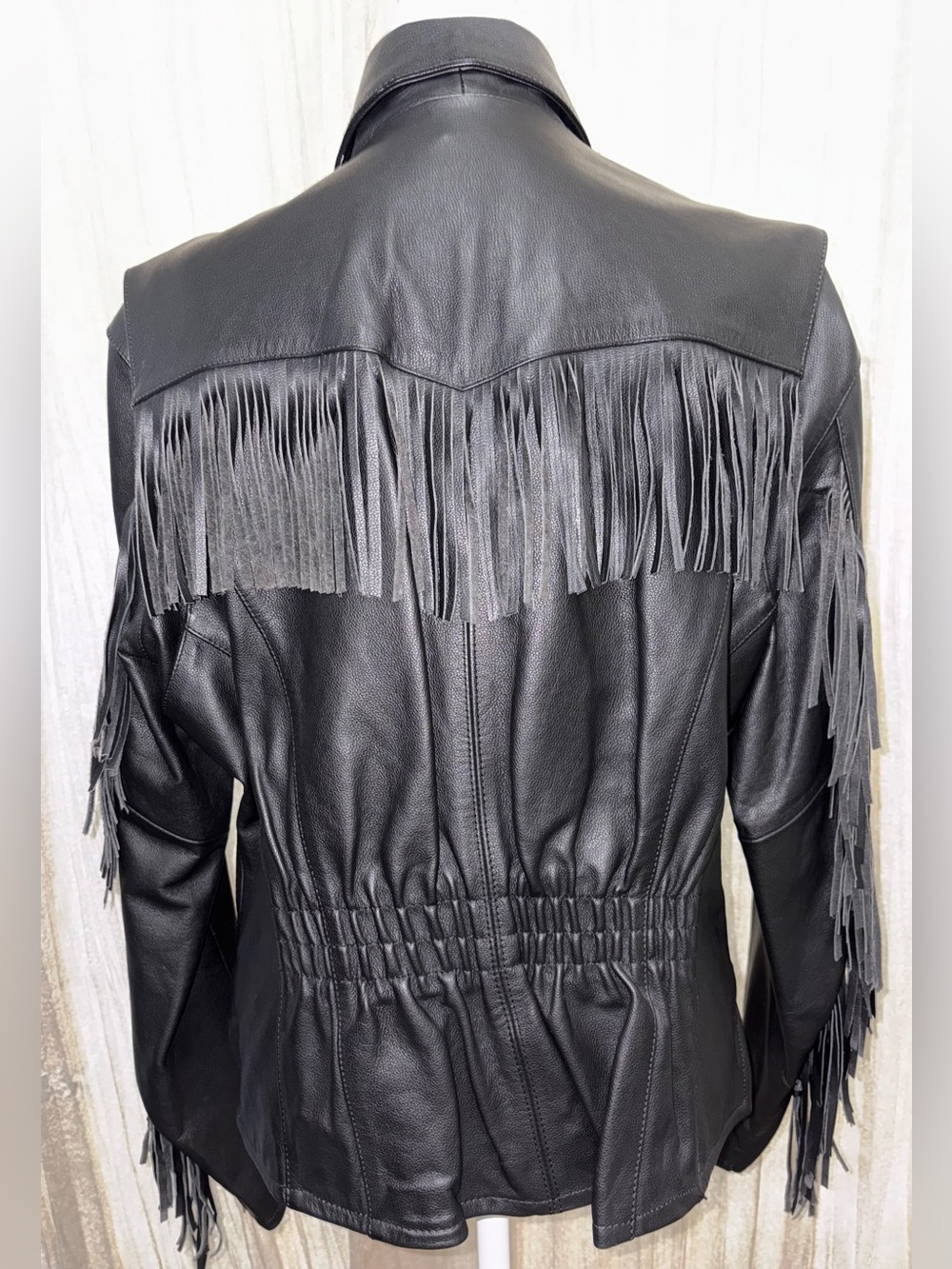 Authentic Harley Davidson Women’s XL Leather Fringe Motorcycle Riding Jacket Y2k - Picture 6 of 10